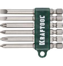 Набор бит, Е 1/4", 75 мм, 6 предметов Kraftool