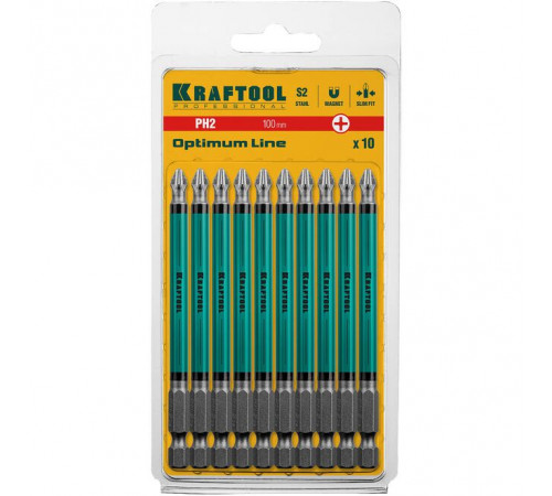Бита PH2, 100 мм, Е 1/4" KRAFTOOL Optimum Line