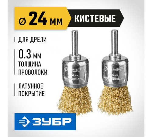 Набор щеток для дрели, 2 дисковых, 24 мм, 2 шт ЗУБР Профессионал