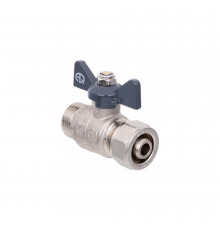 Кран шаровой для МП труб M 3/4 x 20 B бабочка AQUALINK