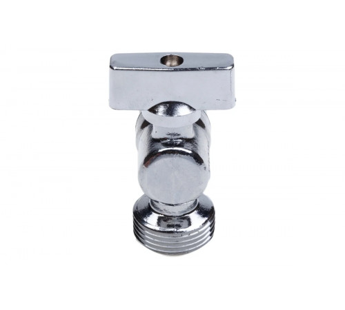 Кран шаровой угловой с удлинено резьбой ММ 1/2" х 3/4" флажок, Cr AQUALINK