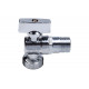Кран шаровой угловой с удлинено резьбой ММ 1/2" х 3/4" флажок, Cr AQUALINK