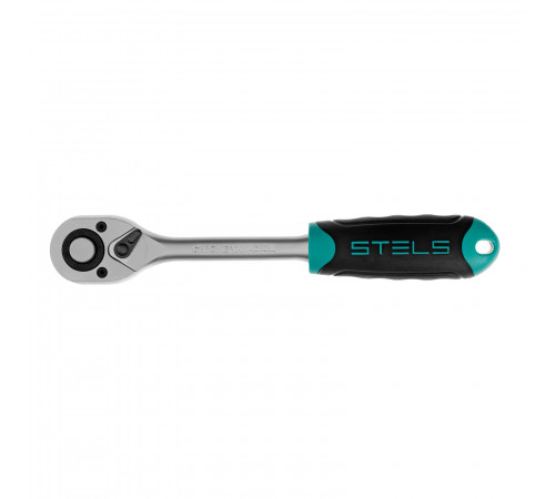 Ключ-трещотка 1/2", CrV, 72 зуба, с быстрым сбросом, матовый хром Stels