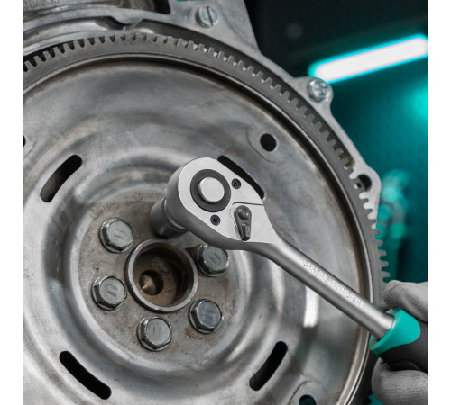 Ключ-трещотка 1/2", CrV, 72 зуба, с быстрым сбросом, матовый хром Stels