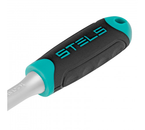 Ключ-трещотка 1/4", CrV, 72 зуба, с быстрым сбросом, матовый хром Stels