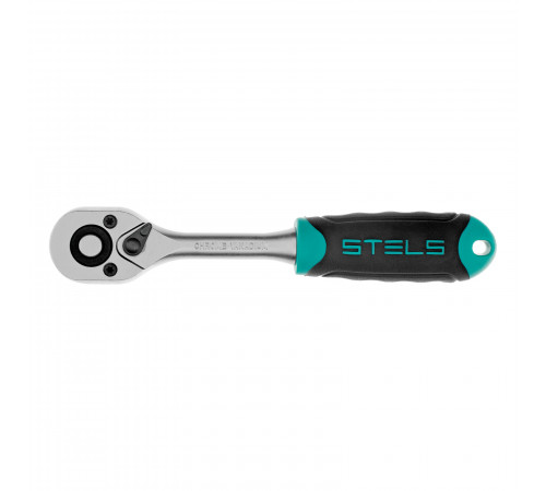 Ключ-трещотка 1/4", CrV, 72 зуба, с быстрым сбросом, матовый хром Stels