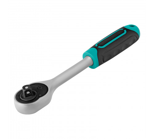 Ключ-трещотка 3/8", CrV, 72 зуба, с быстрым сбросом, матовый хром Stels