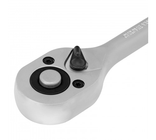 Ключ-трещотка 3/8", CrV, 72 зуба, с быстрым сбросом, матовый хром Stels
