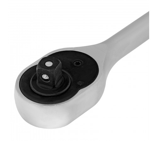 Ключ-трещотка 3/8", CrV, 72 зуба, с быстрым сбросом, матовый хром Stels