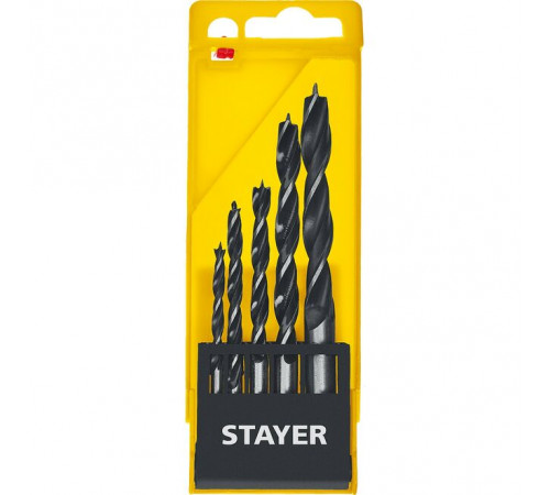 Набор сверл по дереву, 4-5-6-8-10 мм, 5 шт, "M-type" STAYER Professional