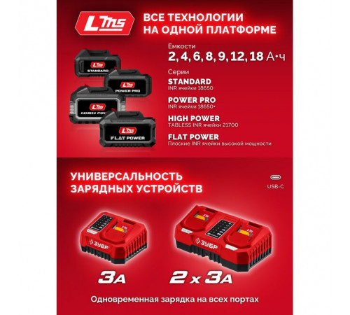 Дрель-шуруповерт ЗУБР LMS, 20В, 1 АКБ (2А*ч), в коробке ДБ-45-21