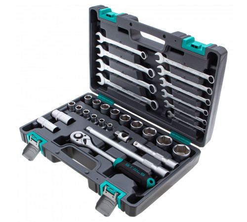 Набор инструментов, 1/2", CrV, пластиковый кейс 31 предмет Stels