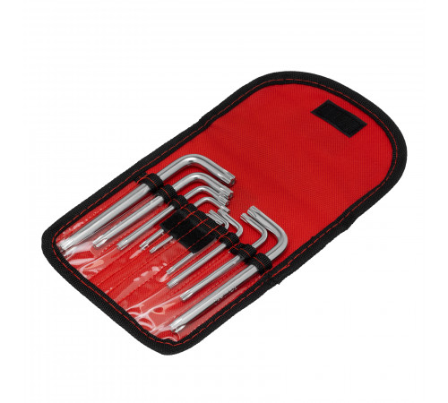 Набор ключей имбусовых Torx -Torx Tamper, 9 шт: T10-T50, CrV, с сатиновым покрытием, чехол Matrix