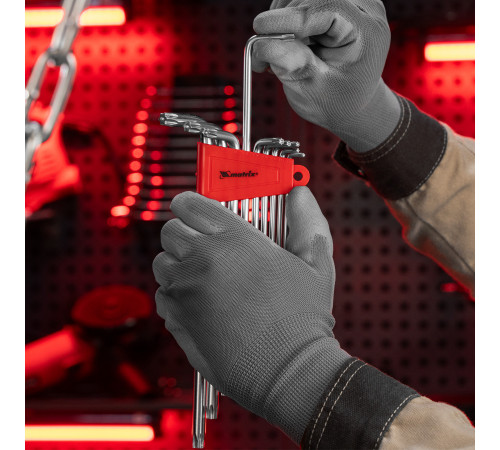 Набор ключей имбусовых Torx, 9 шт, T10-T50, CrV, экстра-длинные с сатинированным покрытием Matrix