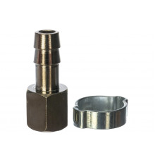 Переходник на 1/4"F на елочку 10 мм с обжимным кольцом 10 х 15 мм FUBAG