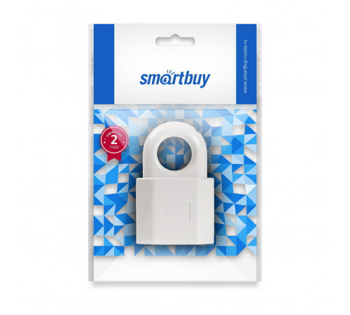 Штепсельное гнездо SMARTBUY под плоскую вилку с кольцом белое 6А 250В