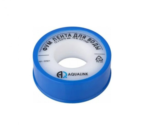 Фум лента 12 х 0,075 мм, 10 м малая AQUALINK