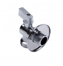 Кран шаровой угловой с обратным клапаном ММ 1/2" х 3/4" флажок, Cr AQUALINK