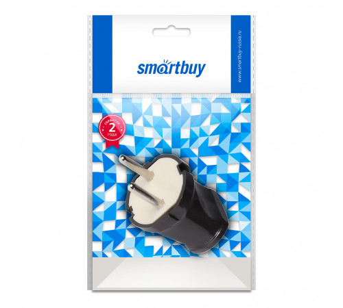 Вилка прямая б/з черная 10А 250В SMARTBUY