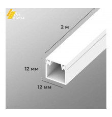 Кабель-канал 12 x 12 мм, 2 м, белый ПВХ AGIS Profile