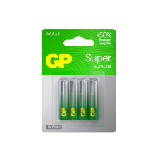 Батарейка щелочная GP Super G-Tech AAA (LR03), 1,5В 4 шт