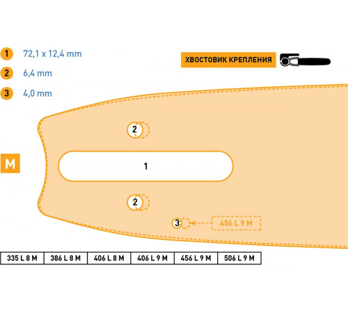 Шина D025 325 1,6 62 (37см/15") \ 386 L 8 M  \ Stihl 260-280 \ Rezer