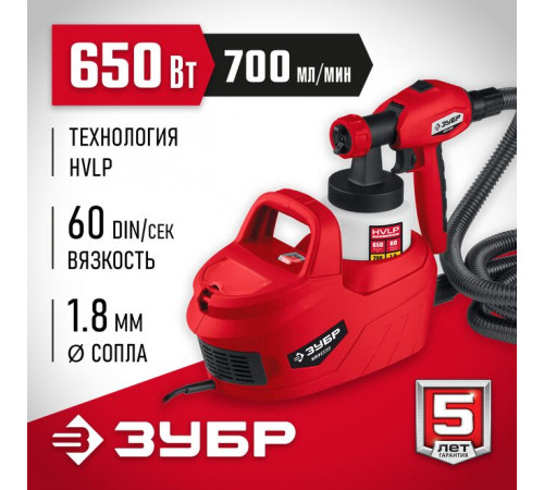 Краскопульт электрический ЗУБР КПЭ-650