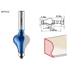Фреза кромочная фигурная №7, 32 х 38,1 х12 мм ЗУБР Профессионал