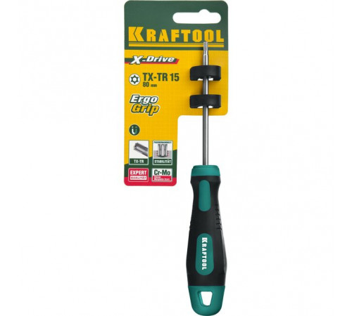Отвертка TORX TX HOLE 15 x 80 мм, KRAFTOOL Х-Drive 