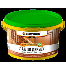 Лак акриловый по дереву глянцевый с воском LD 2,5 кг ZERWOOD