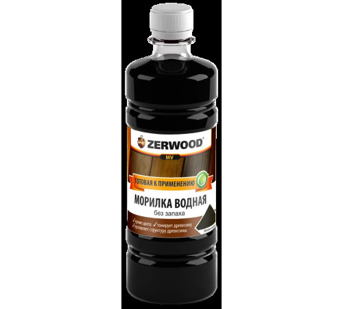 Морилка водная MV Эбеновое дерево 0,5 л ZERWOOD