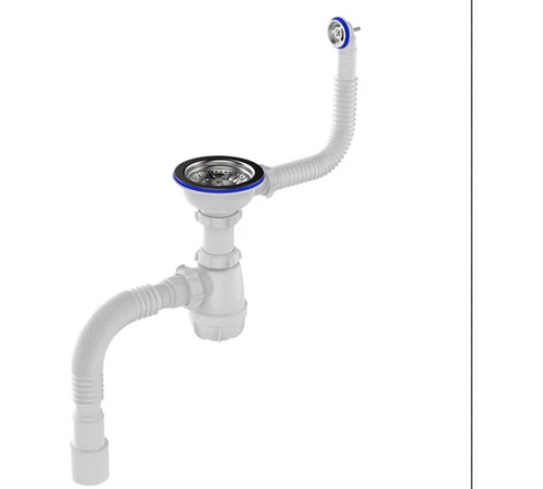 Сифон для мойки 3 1/2" х 40 с металлической решеткой Aquant