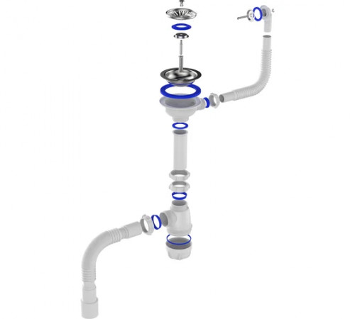 Сифон для мойки 3 1/2" х 40 с металлической решеткой Aquant