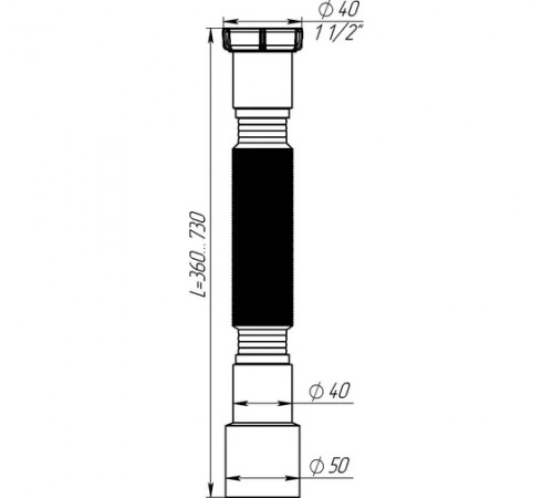 Гофротруба 1 1/2" х 40/50 (340-880 мм) Aquant