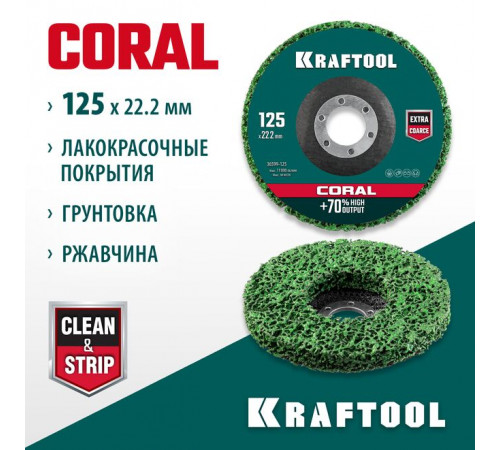 Круг полимерно-шлифовальный 125 х 22.2 мм KRAFTOOL