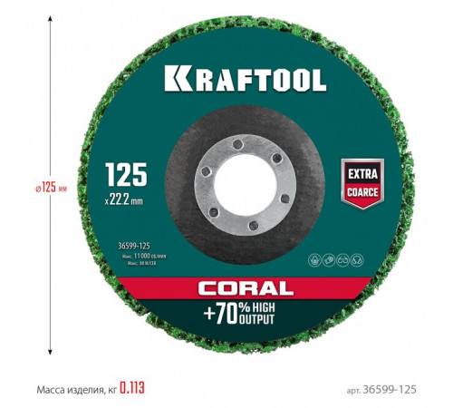 Круг полимерно-шлифовальный 125 х 22.2 мм KRAFTOOL
