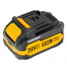 Аккумуляторная батарея Denzel BH-20-6.0, Li-Ion, USB, 20 В, 6,0 Ач