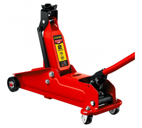Домкрат подкатной с увеличенным подъемом, 2 т, 135-385 мм R-28 RED FORCE STAYER R-28 RED FORCE Prof.