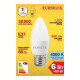 Лампа светодиодная LL-Е-C37-6W-230-4K-E27(свеча,6Вт,нейтр.,Е27) Eurolux