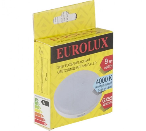 Лампа светодиодная LL-Е-TAB-9W-230-4K-GX53(таблетка, 9Вт,нейтр., GХ 53) Eurolux
