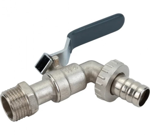 Кран шаровой водоразборный под шланг 1/2" Wh ручка AQUALINK