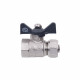 Кран шаровой для МП труб F 1/2 x 20 B бабочка AQUALINK
