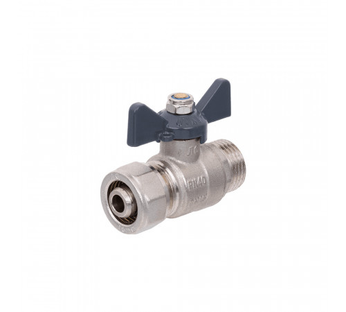 Кран шаровой для МП труб M 1/2 x 16 B бабочка AQUALINK