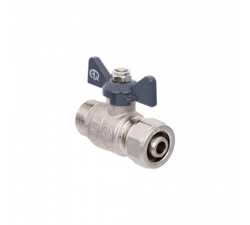 Кран шаровой для МП труб M 1/2 x 16 B бабочка AQUALINK