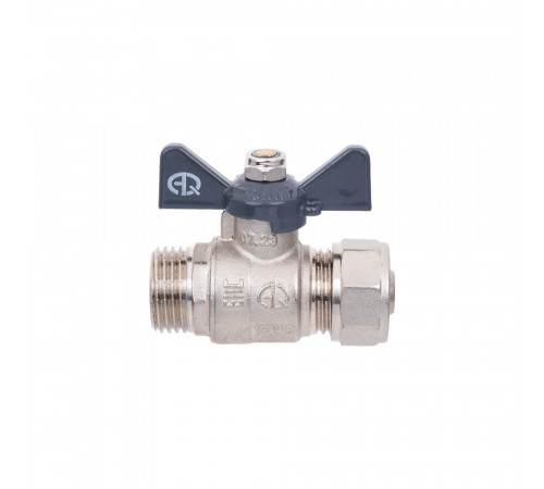 Кран шаровой для МП труб M 1/2 x 20 B бабочка AQUALINK