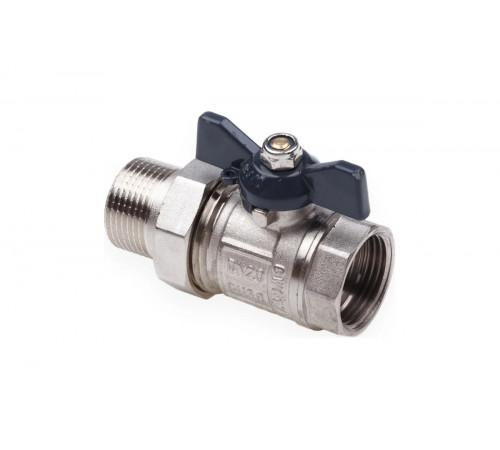 Кран шаровой со сгоном прямой FM 1" U B бабочка AQUALINK
