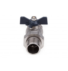 Кран шаровой со сгоном прямой FM 1/2" U B бабочка AQUALINK