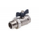 Кран шаровой со сгоном прямой FM 1/2" U B бабочка AQUALINK