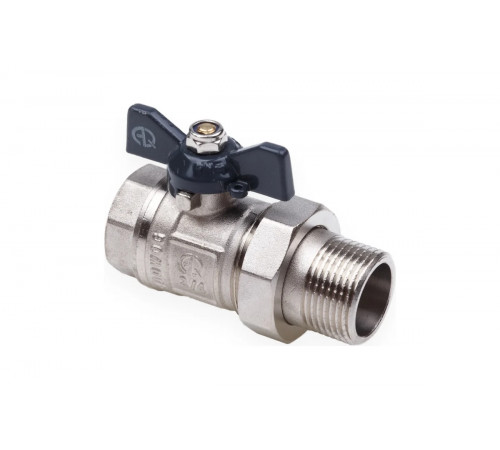 Кран шаровой со сгоном прямой FM 1/2" U B бабочка AQUALINK