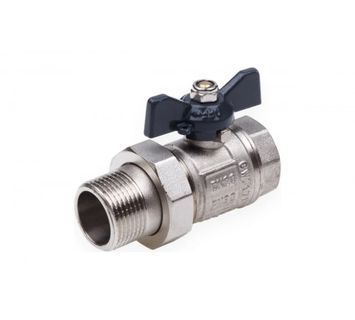 Кран шаровой со сгоном прямой FM 3/4" U B бабочка AQUALINK
